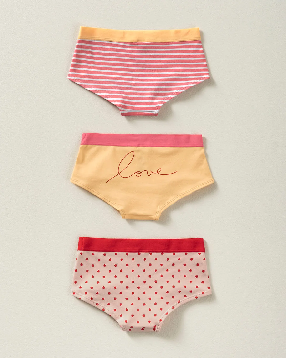 Paquete x 3 panties tipo hipster en algodón suave para nia