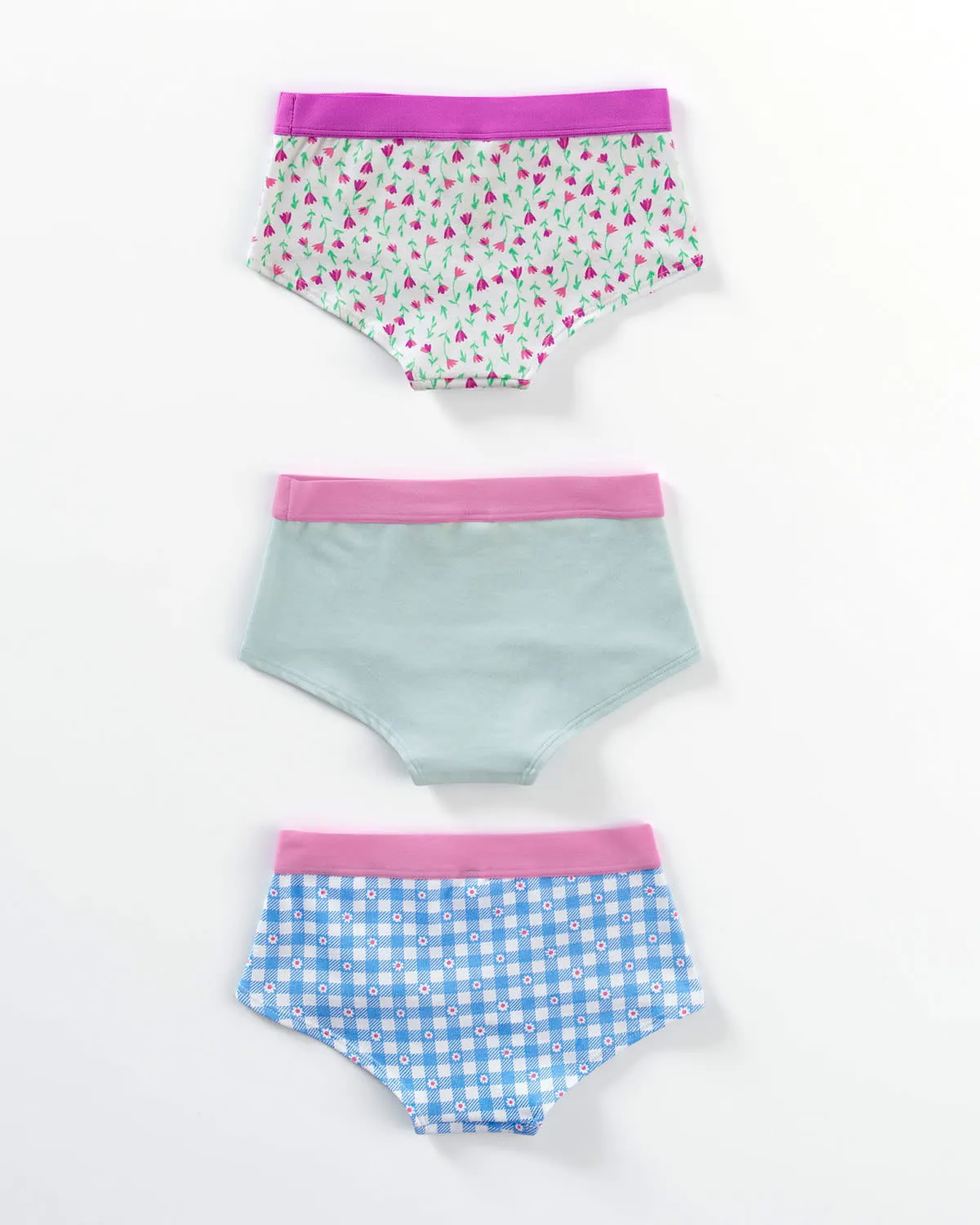 Paquete x 3 panties tipo hipster en algodón suave para nia