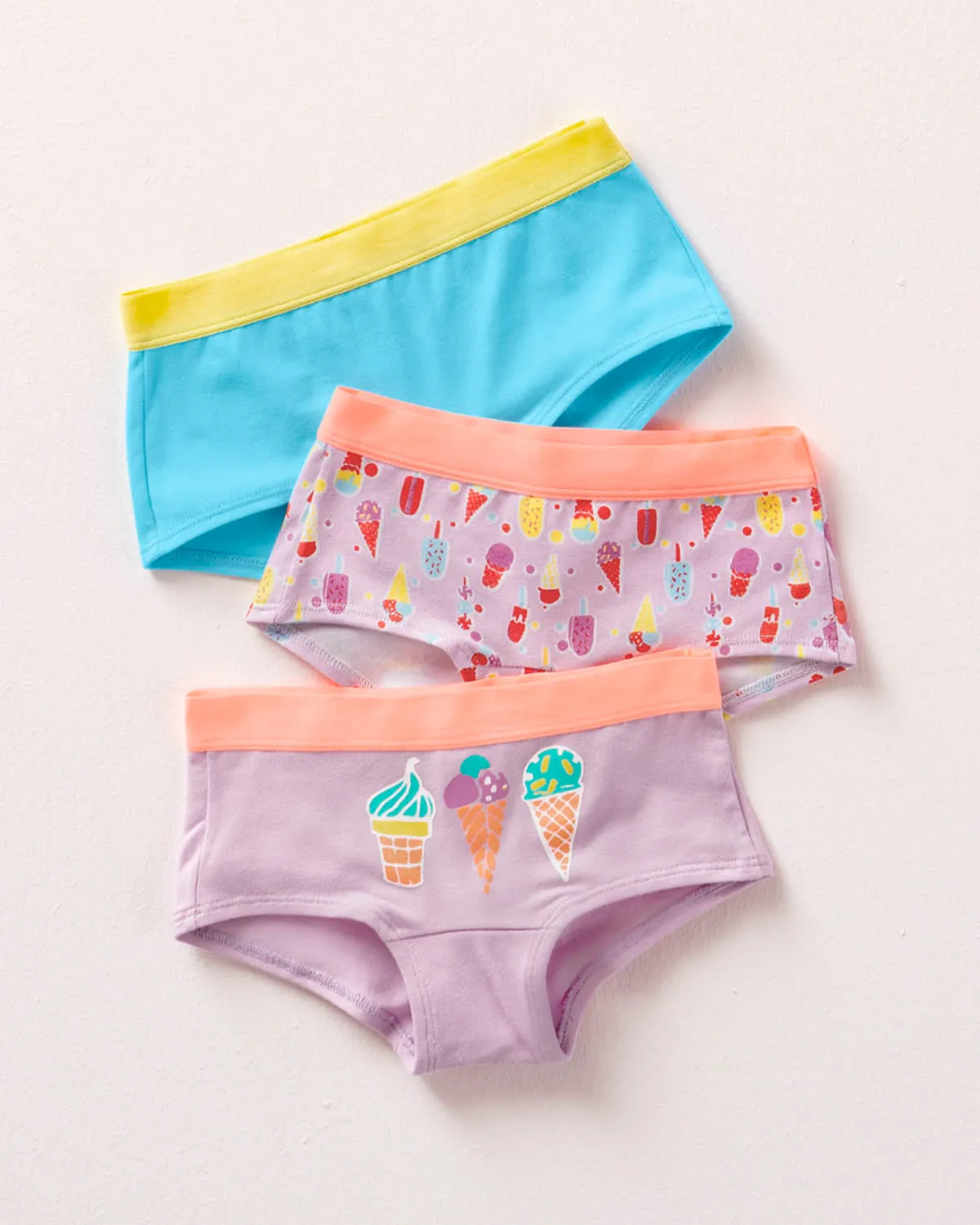 Paquete x 3 panties tipo hipster en algodón suave para nia