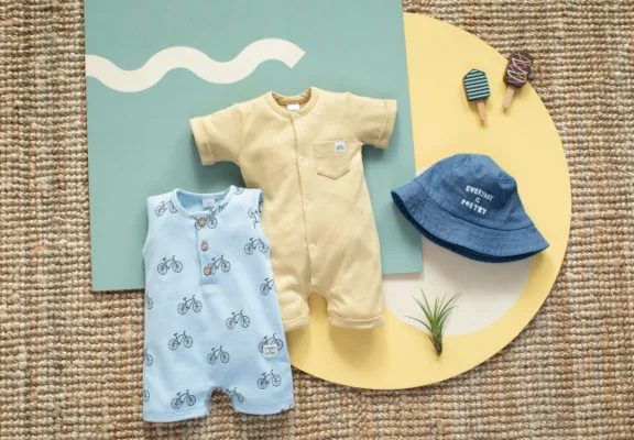 Pelele corto azul de niño colección Summertime