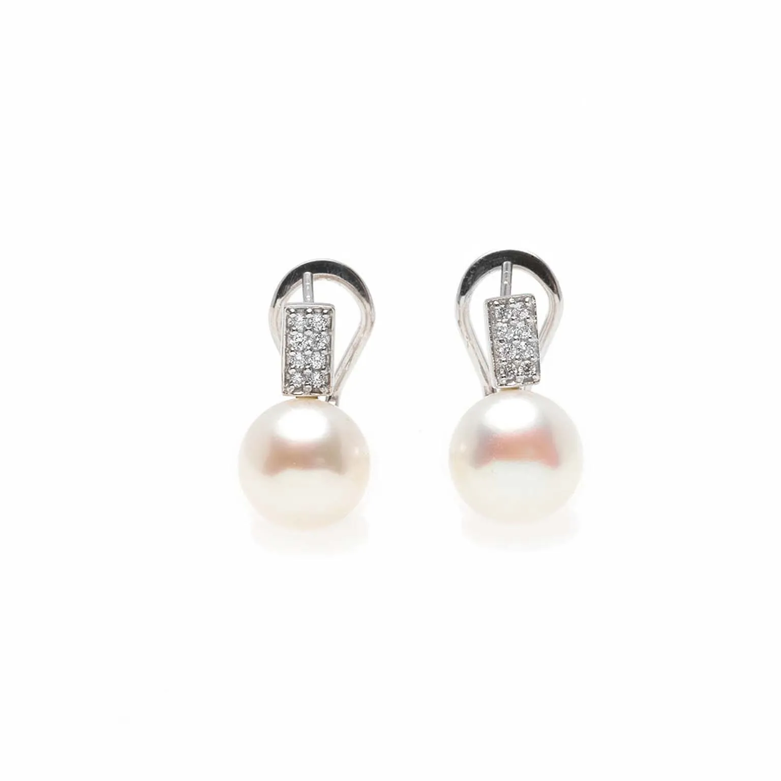 PENDIENTES PLATA RODIO BARRITA CIRC BLANCA PERLA