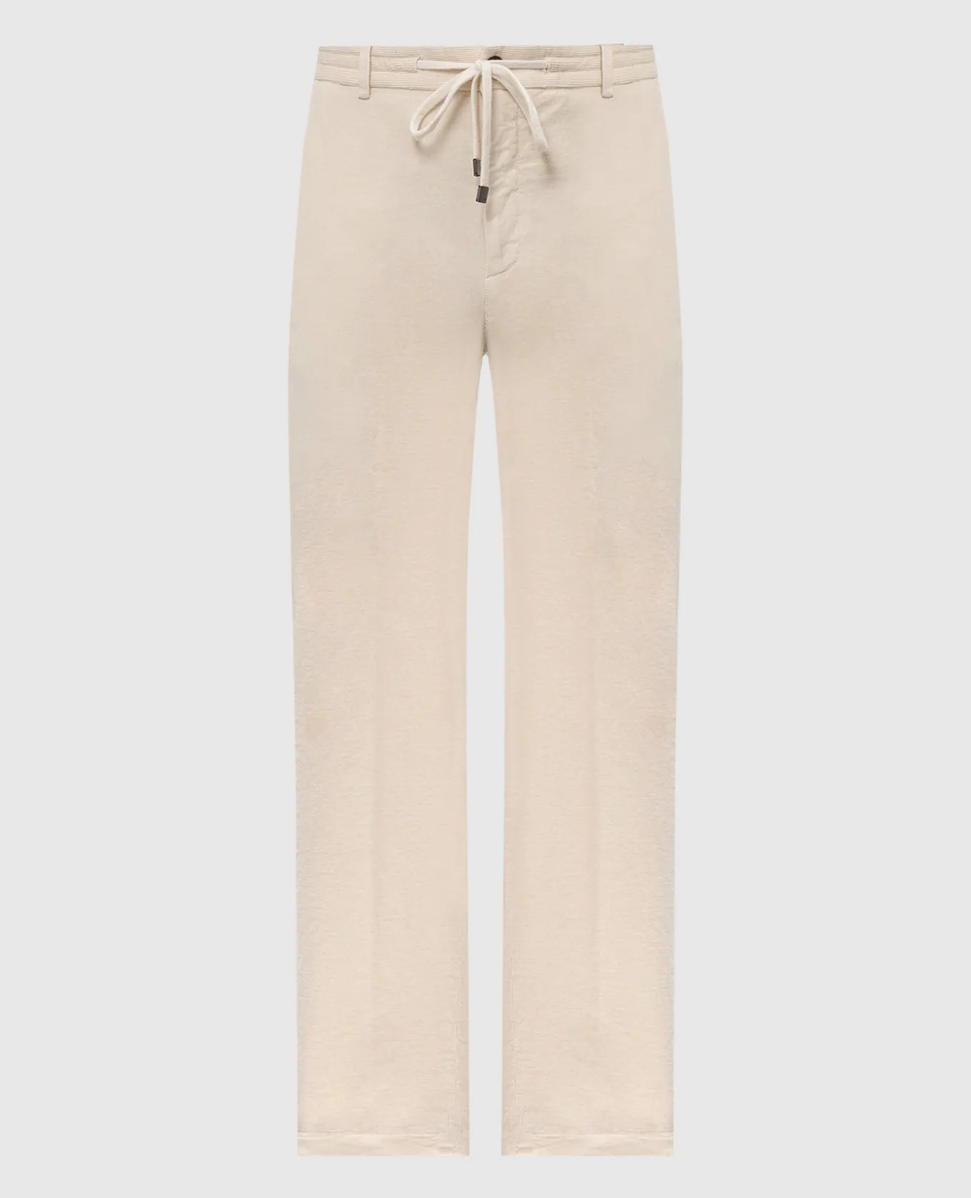 Peserico Beige corduroy pants with metallic logo