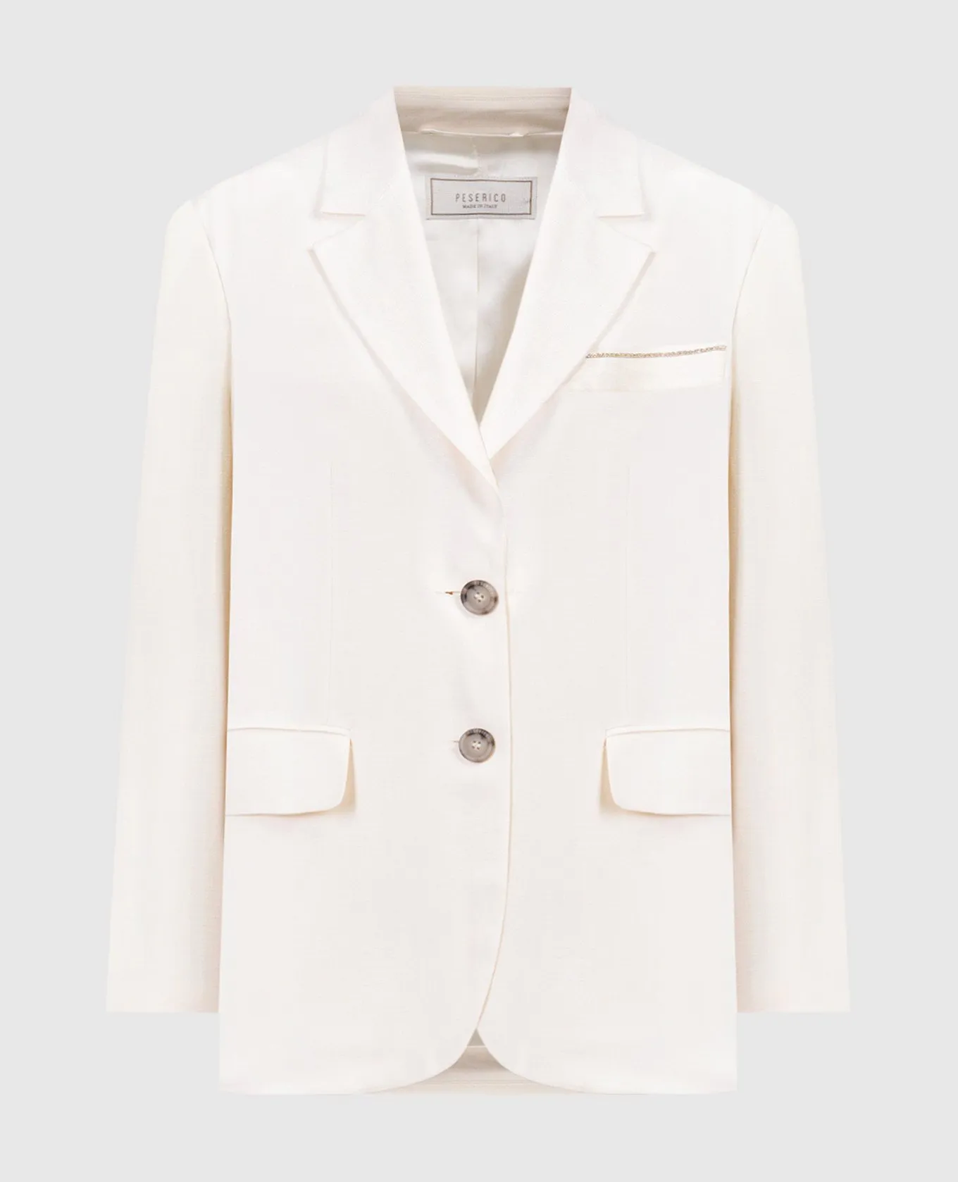 Peserico Beige jacket with monil chain