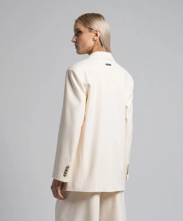 Peserico Beige jacket with monil chain