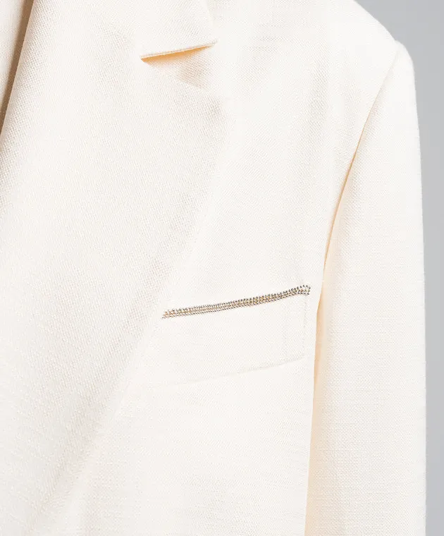 Peserico Beige jacket with monil chain