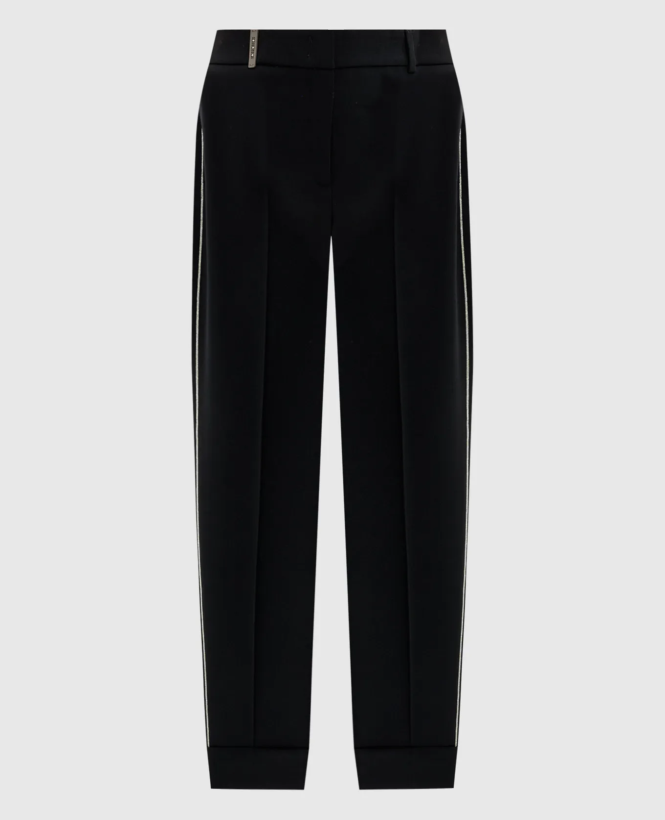 Peserico Black pants with monil chain