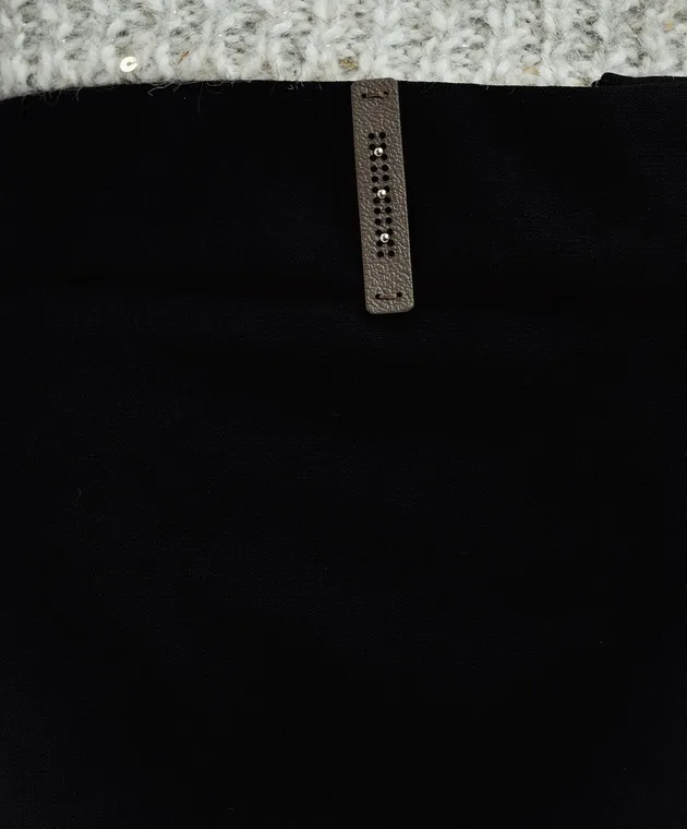 Peserico Black pants with monil chain
