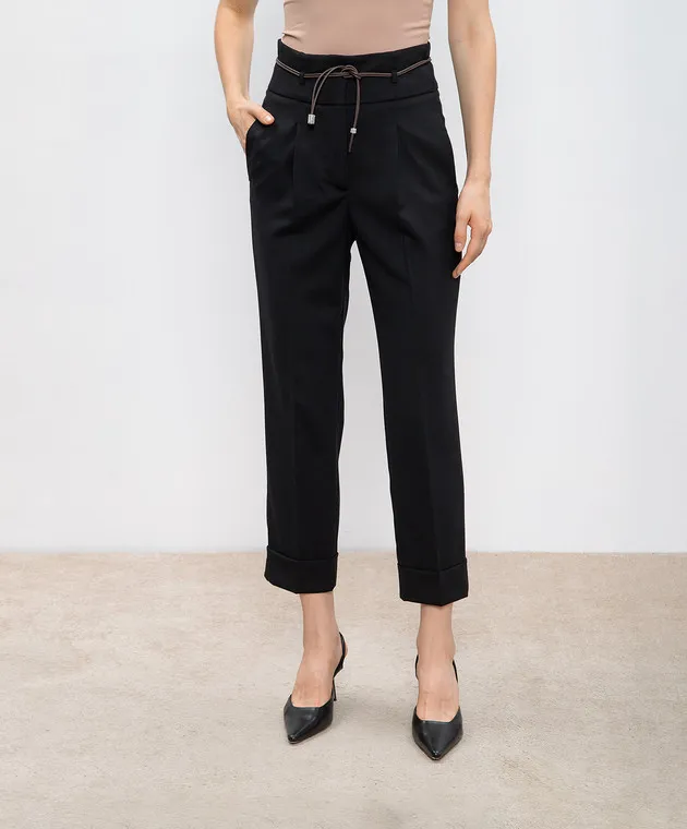 Peserico Black pants with wool