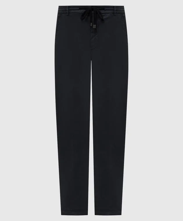 Peserico Blue pants with metallic logo