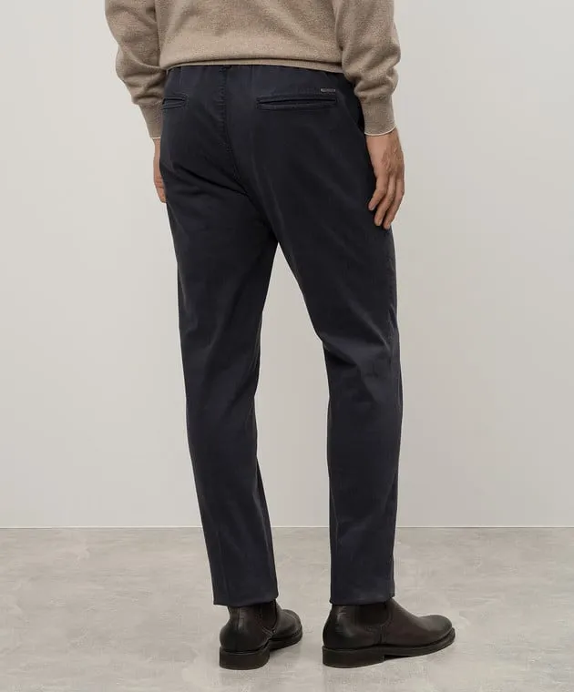 Peserico Blue pants with metallic logo