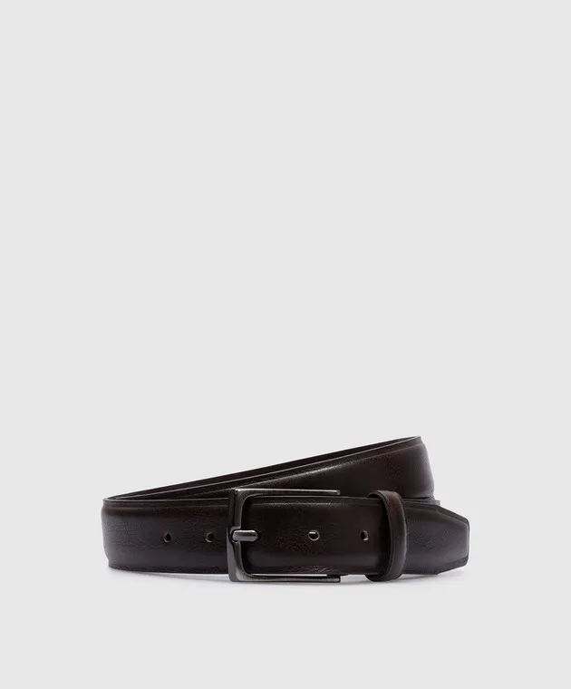 Peserico Brown leather strap with logo engraving