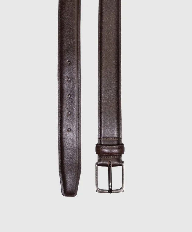 Peserico Brown leather strap with logo engraving
