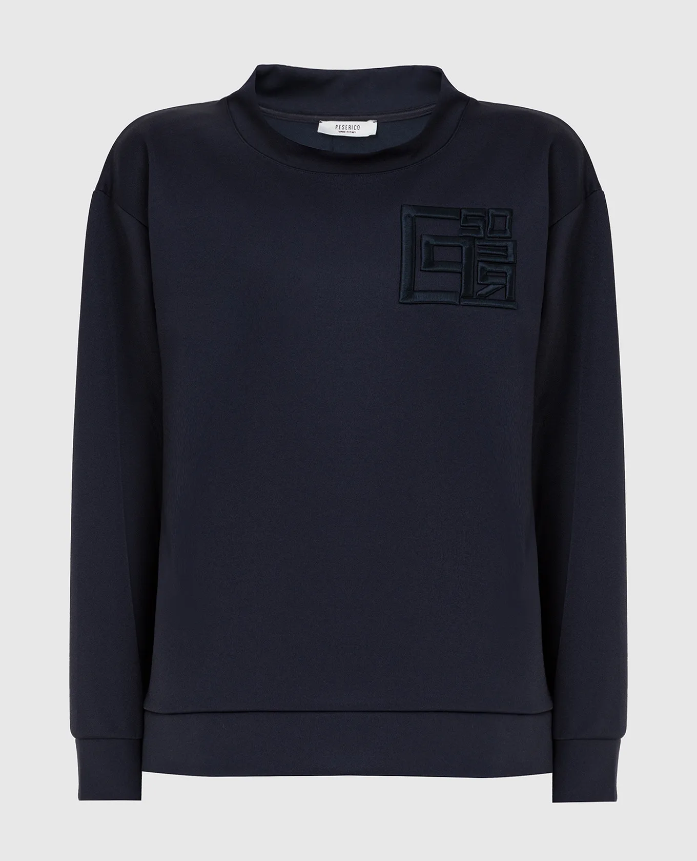 Peserico Navy blue embroidered sweatshirt