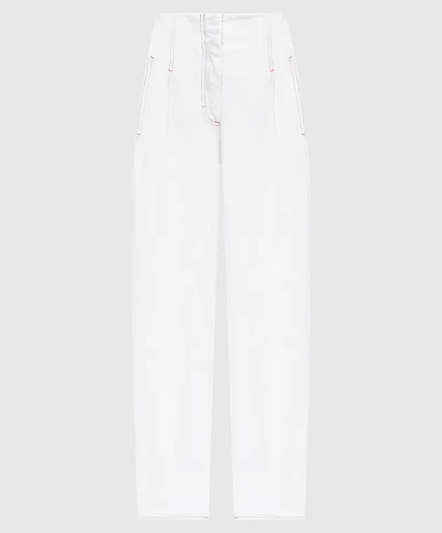 Peserico White pants with logo