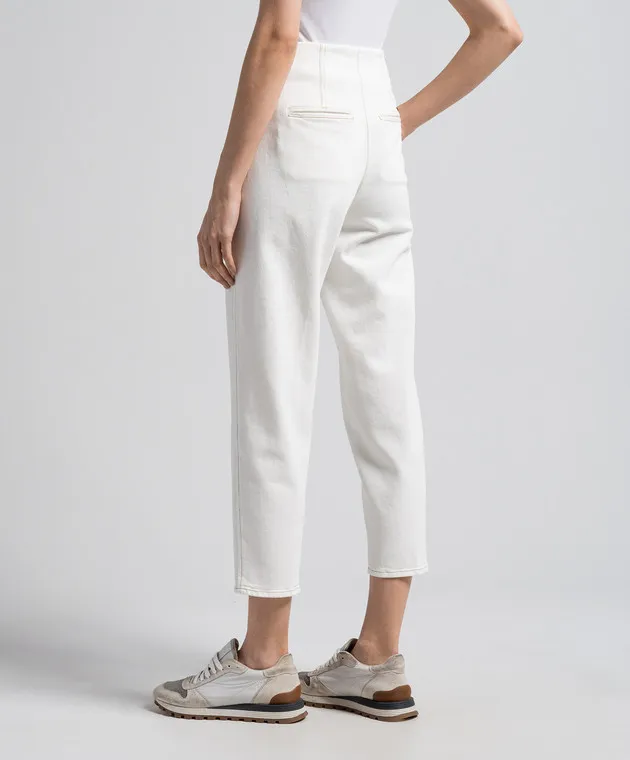 Peserico White pants with logo