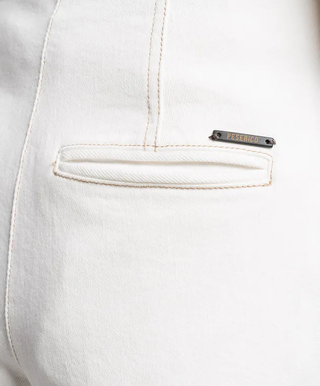 Peserico White pants with logo