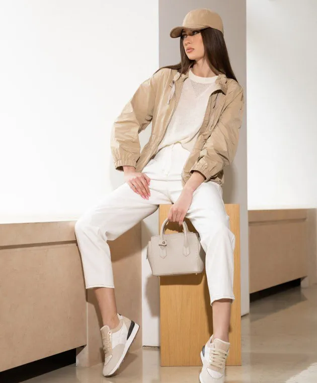 Peserico White pants with logo