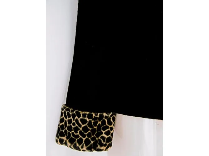 Philosophy di Alberta Ferretti Chaqueta de punto con ribete de leopardo Negro Estampado de leopardo 