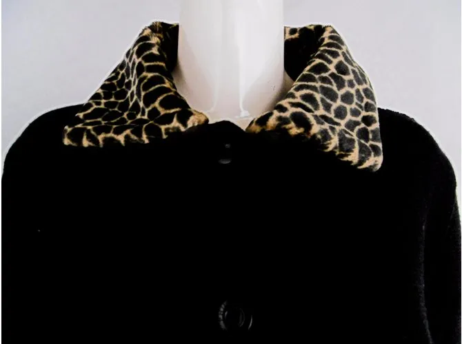 Philosophy di Alberta Ferretti Chaqueta de punto con ribete de leopardo Negro Estampado de leopardo 