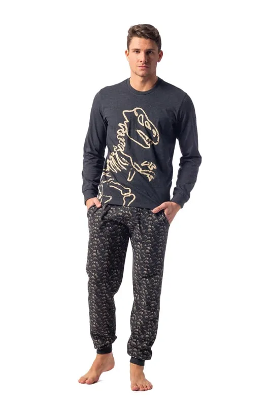 Pijama Soy Underwear en algodón mod. Dinosaurio con puños