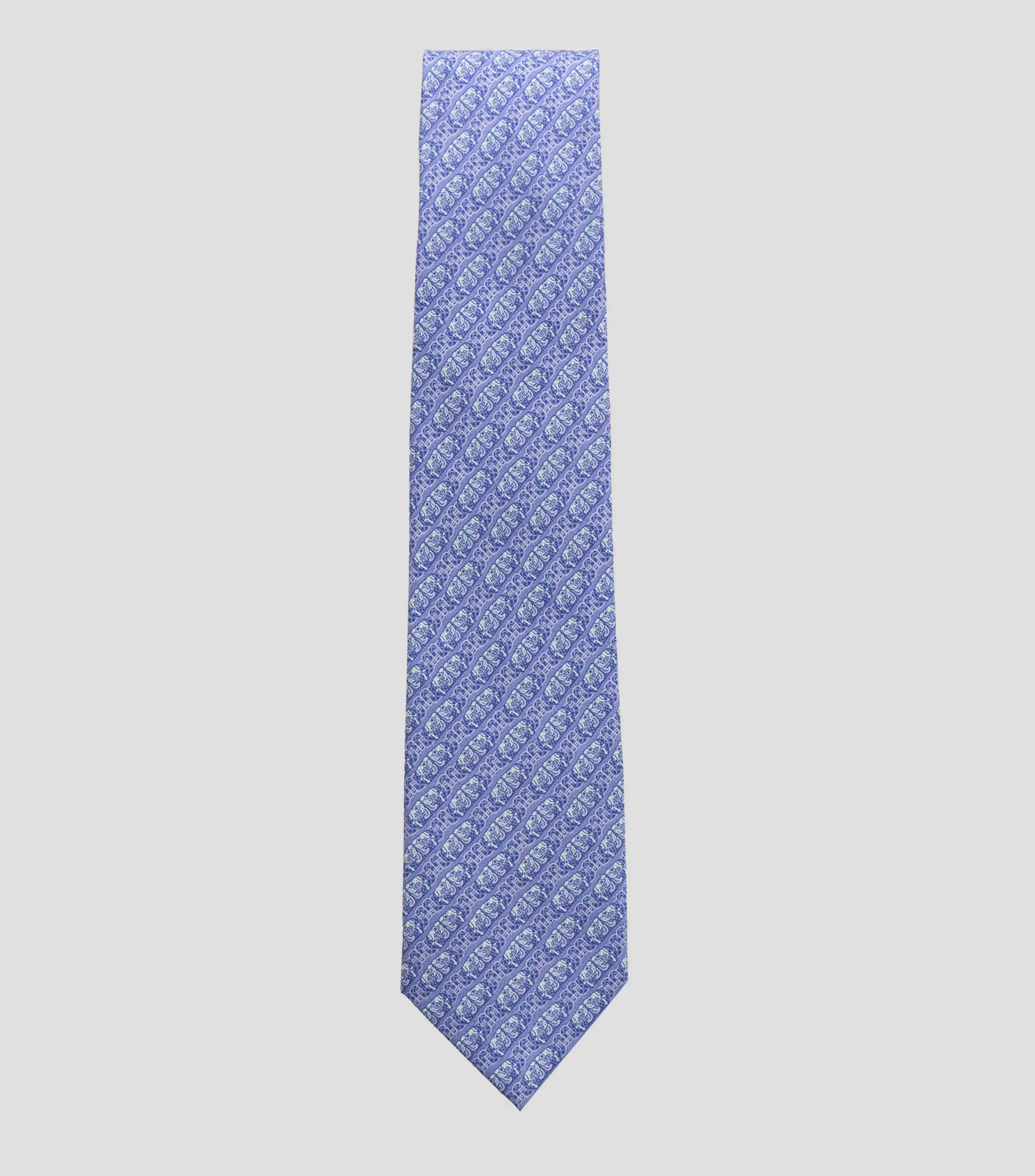 Pineda Covalin Corbata ancha en seda Lila con estampado Coatlicue
