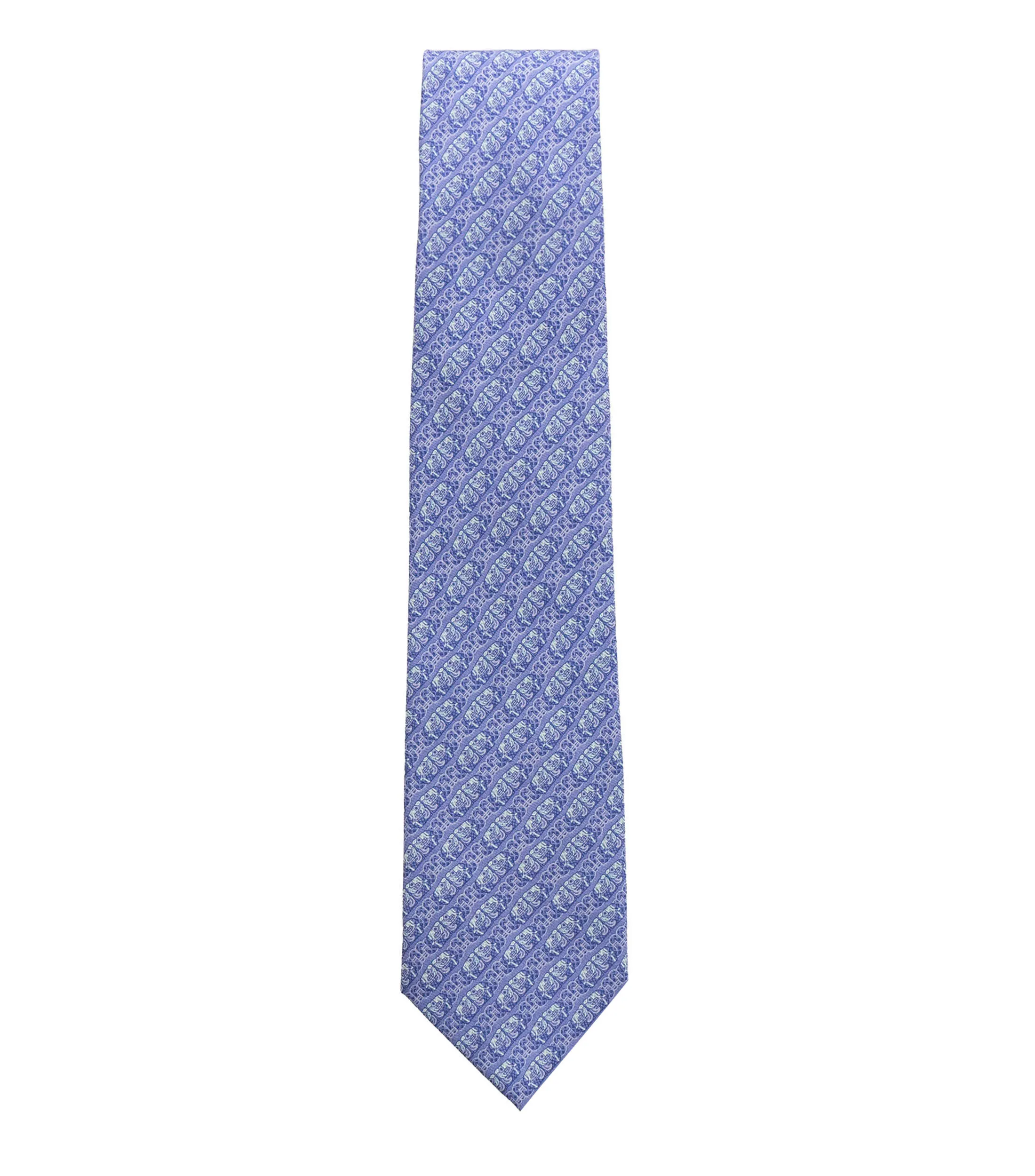 Pineda Covalin Corbata ancha en seda Lila con estampado Coatlicue