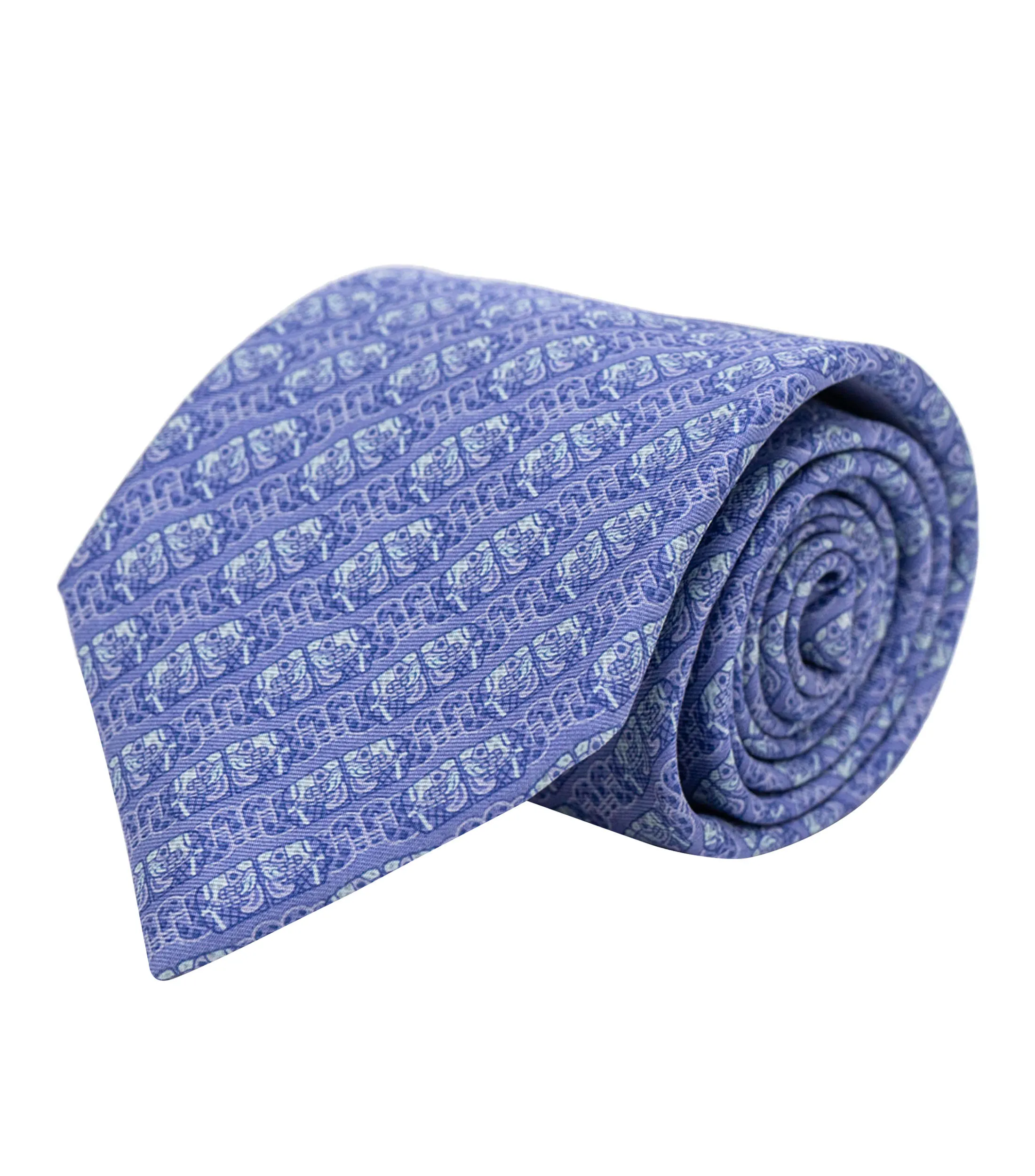 Pineda Covalin Corbata ancha en seda Lila con estampado Coatlicue