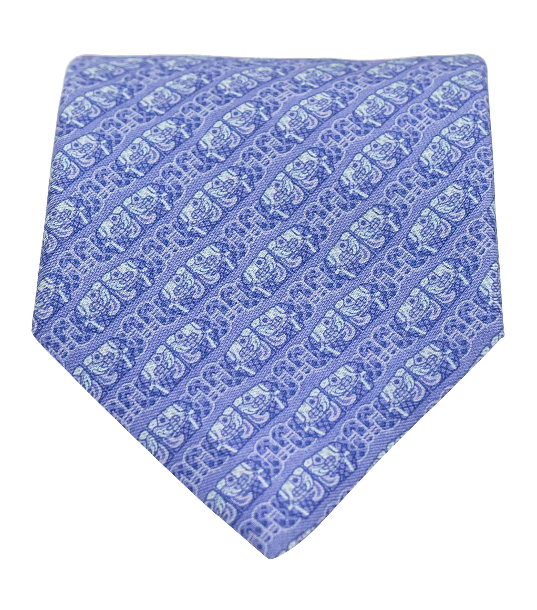 Pineda Covalin Corbata ancha en seda Lila con estampado Coatlicue