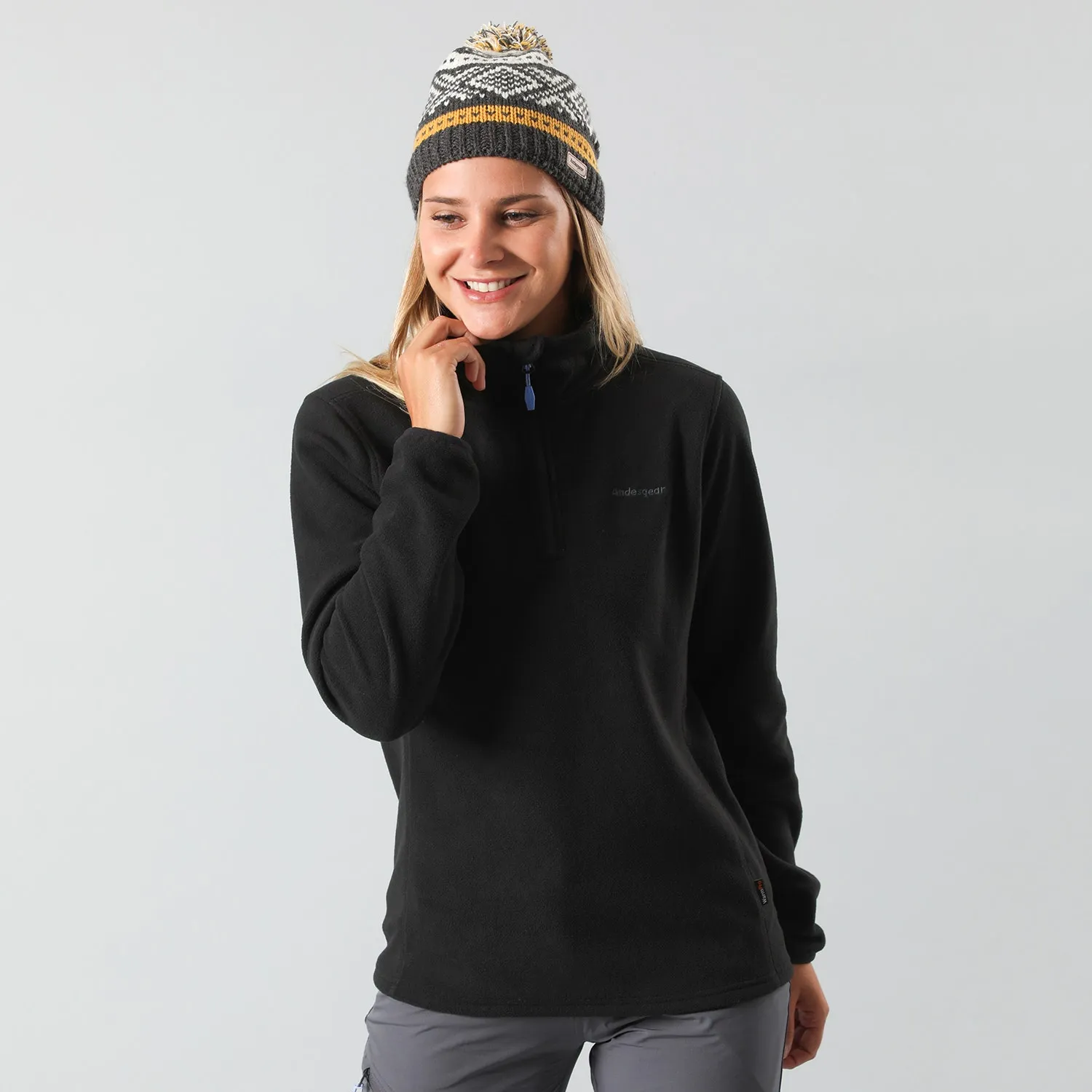 Polar Mujer Andesgear Maihue Cuarto Cierre Black