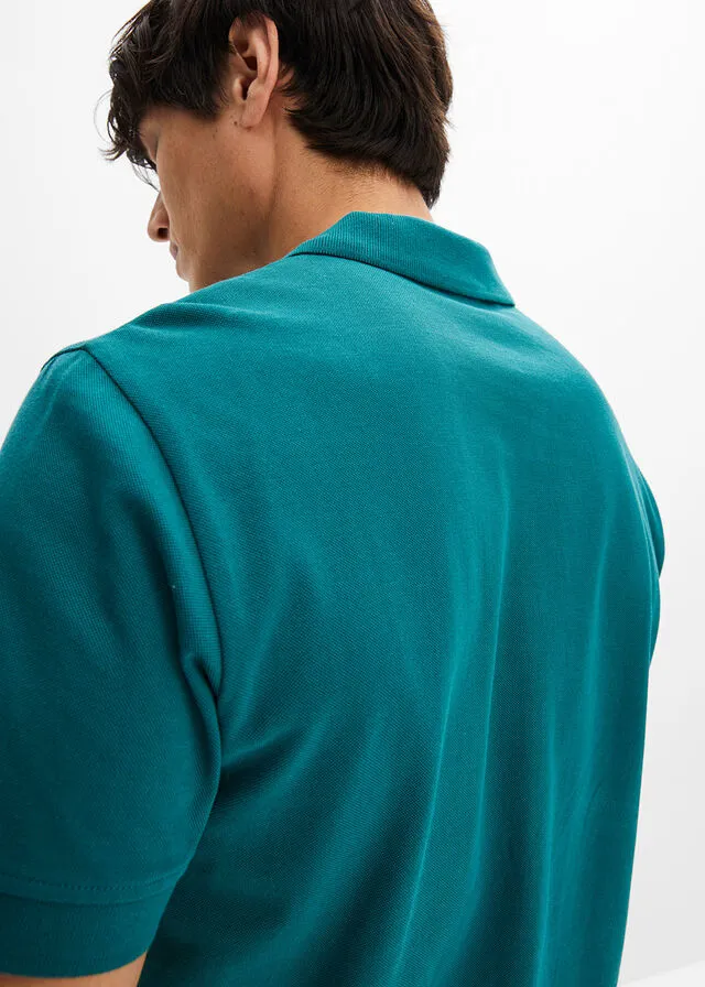 Polo de piqué de manga corta Azul petróleo