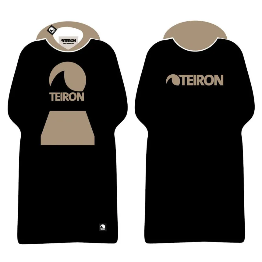 Poncho Teiron Para Niños En Negro Y Camel
