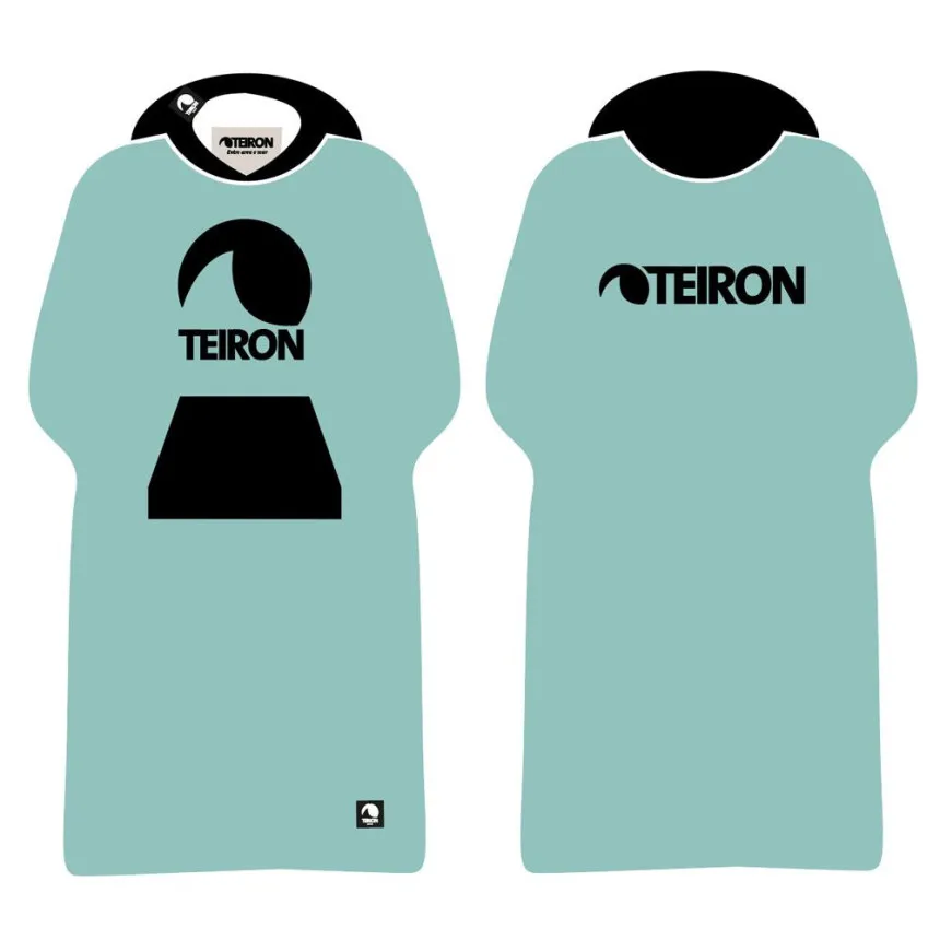 Poncho Teiron Para Niños En Verde Y Negro 