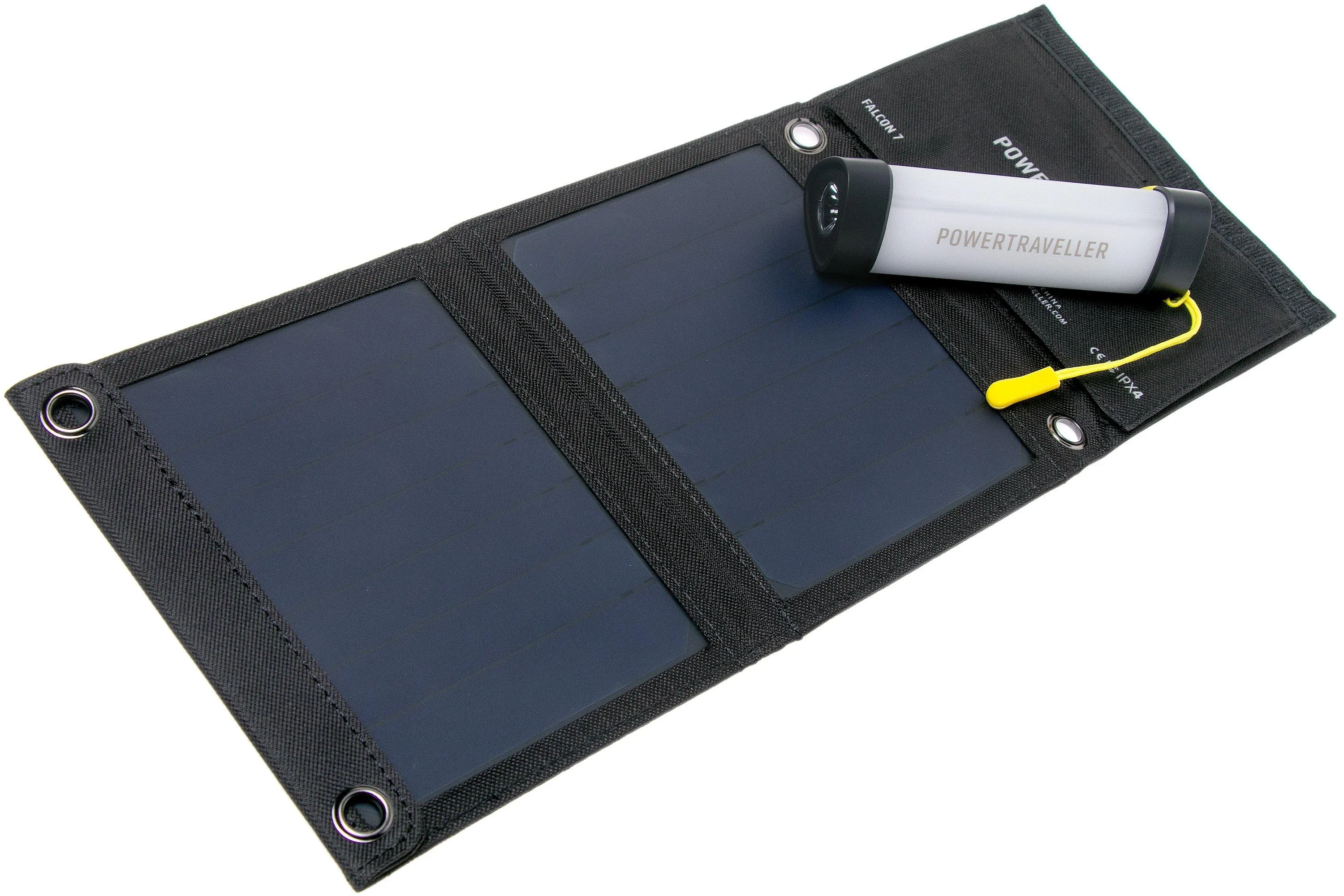 Powertraveller Solar Kit con la luz de acampada NIGHTHAWK 15 + panel solar Falcon 7