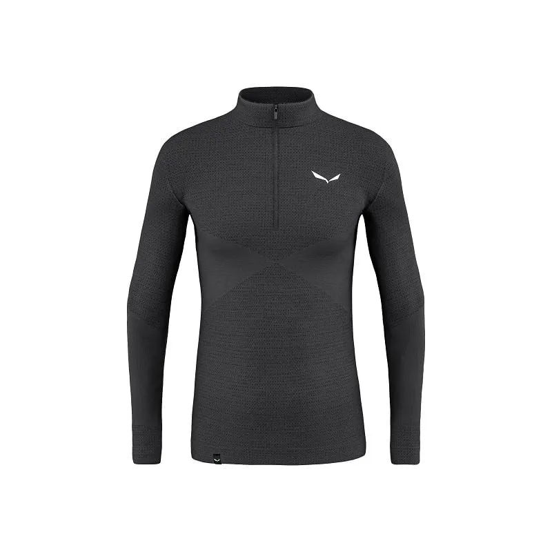 Primera capa Salewa ZEBRU MED WARM AMR M 1/2Z TEE. (onyx) hombre
