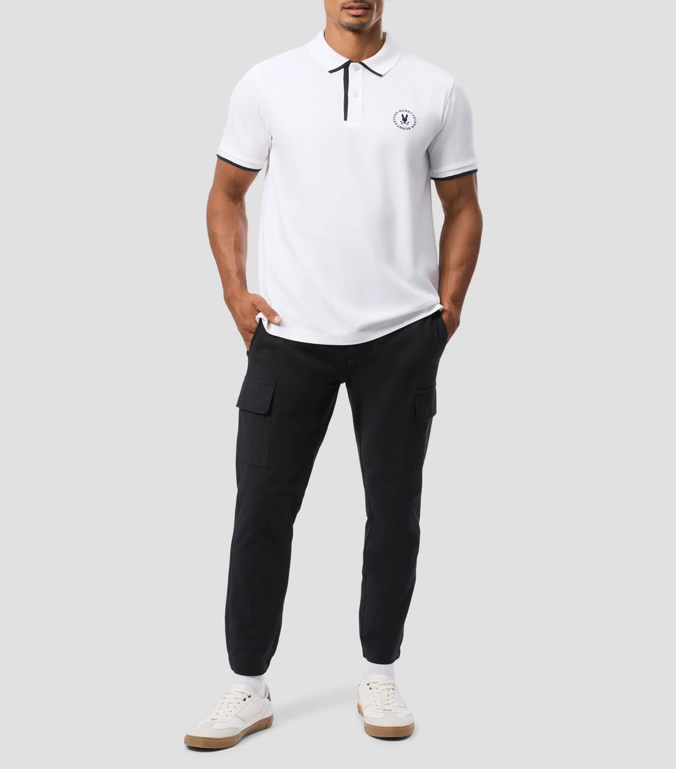 Psycho Bunny Playera tipo polo con logotipo de manga corta Hombre
