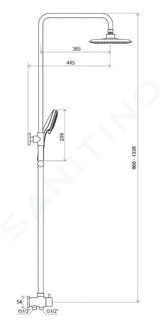 RAVAK DUCHAS  CONJUNTO DE DUCHA DS 090.00, CROMO X07P232