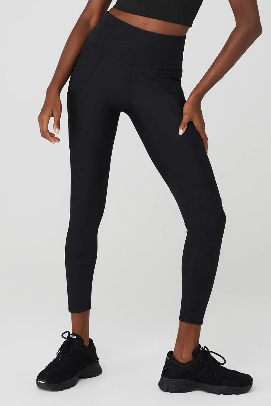 RIBBED AIRLIFT HIGHWAIST 7/8 ENCHANTED LEGGING  BLACK