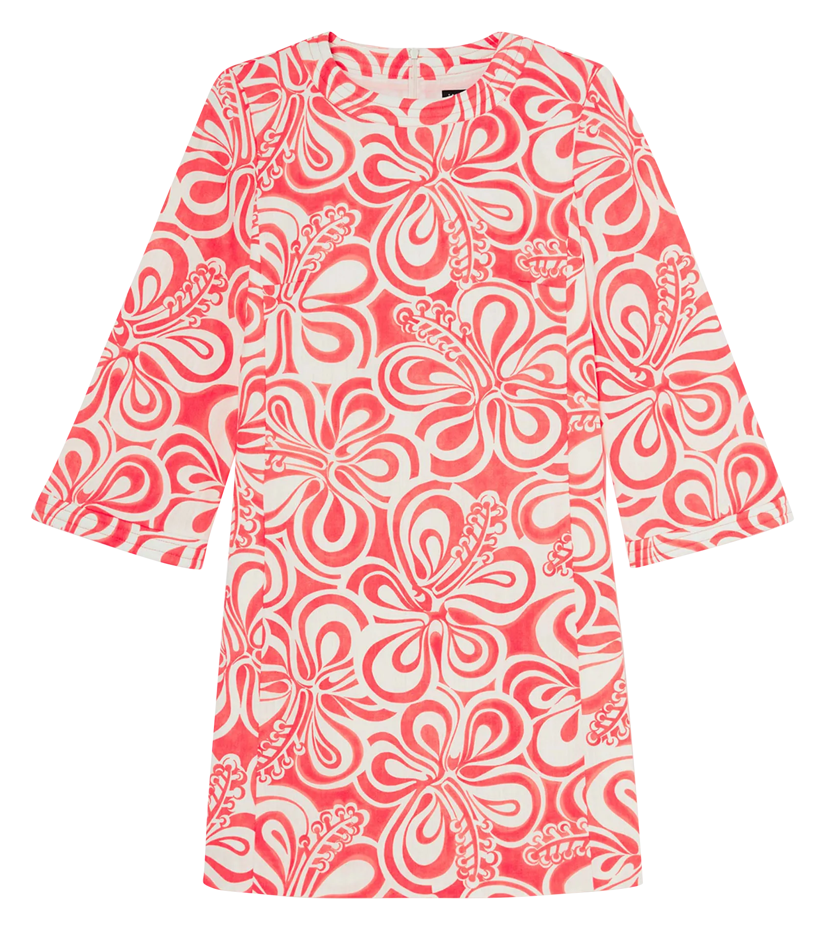 RIVANNA  VESTIDO CORTO DE ALGODóN ESTAMPADO EN NARANJA