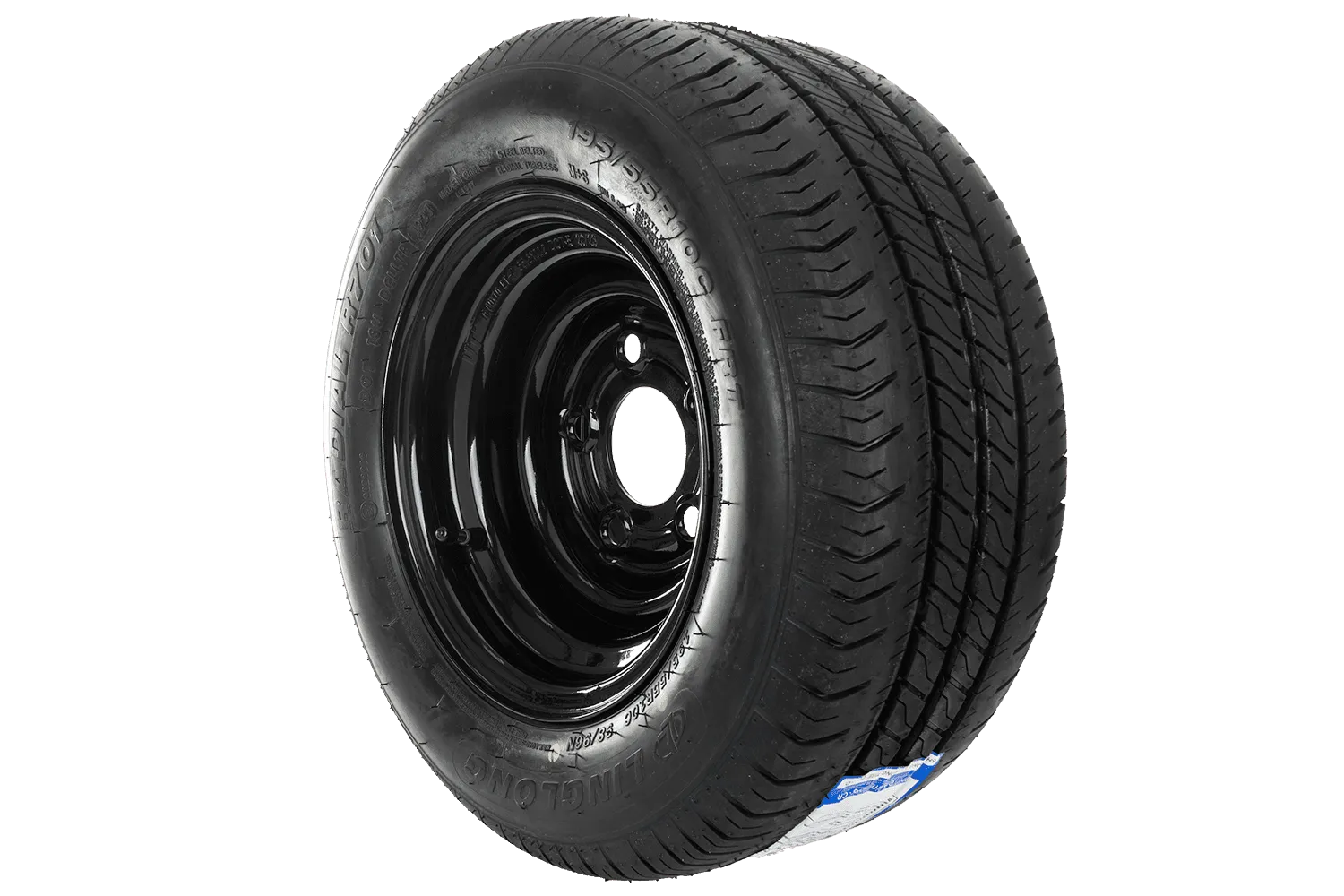RUEDA REFORZADA PARA REMOLQUE LINGLONG TIRE 195/55 R10C 98/96N UNITRAILER RIM NEGRO 6JX10"H2 5X112 ET:4