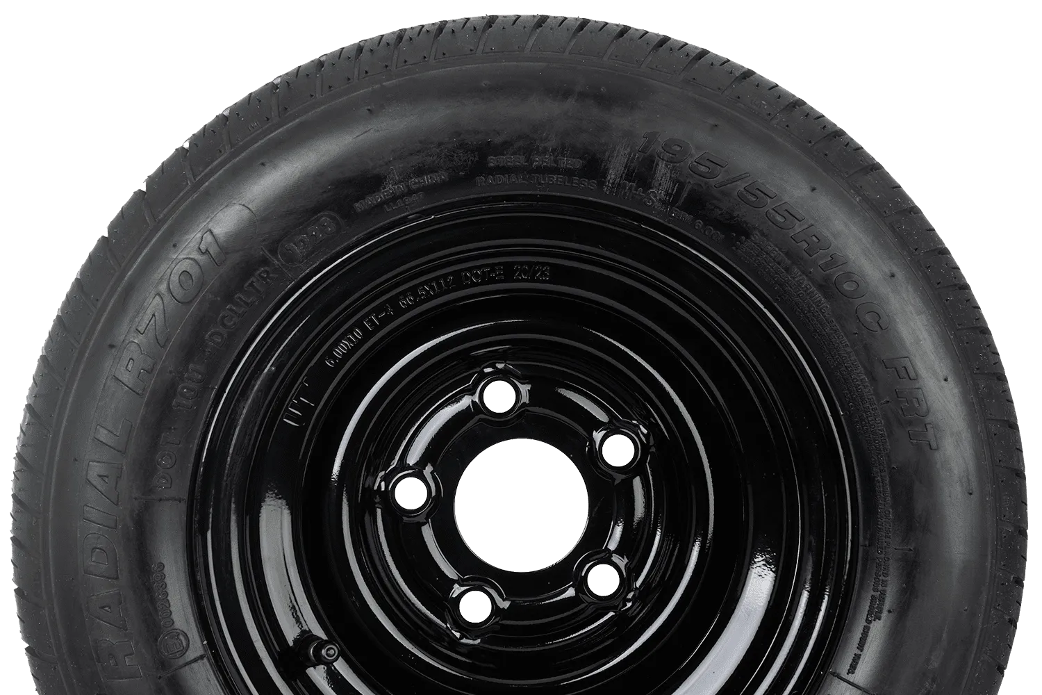 RUEDA REFORZADA PARA REMOLQUE LINGLONG TIRE 195/55 R10C 98/96N UNITRAILER RIM NEGRO 6JX10"H2 5X112 ET:4