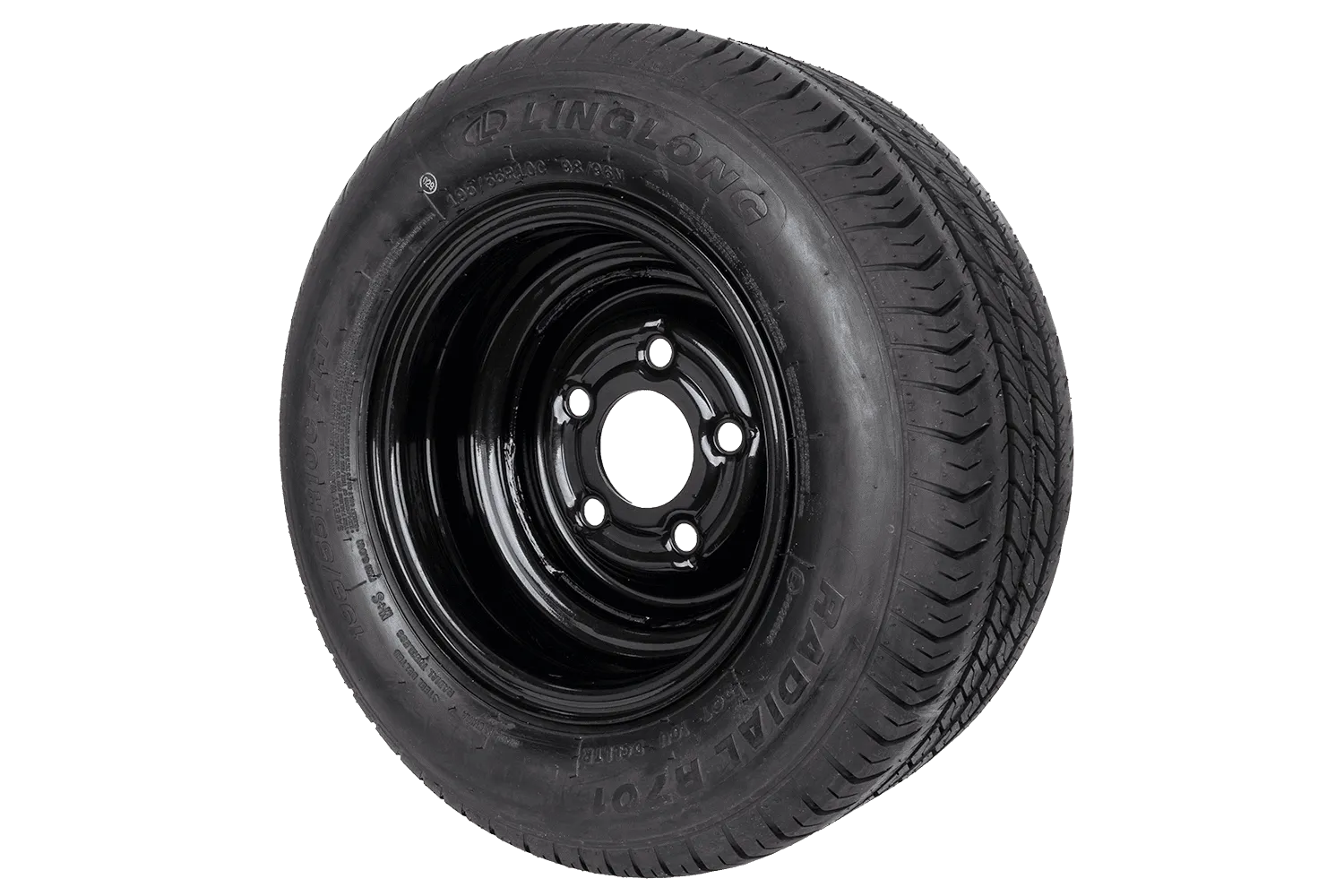 RUEDA REFORZADA PARA REMOLQUE LINGLONG TIRE 195/55 R10C 98/96N UNITRAILER RIM NEGRO 6JX10"H2 5X112 ET:4