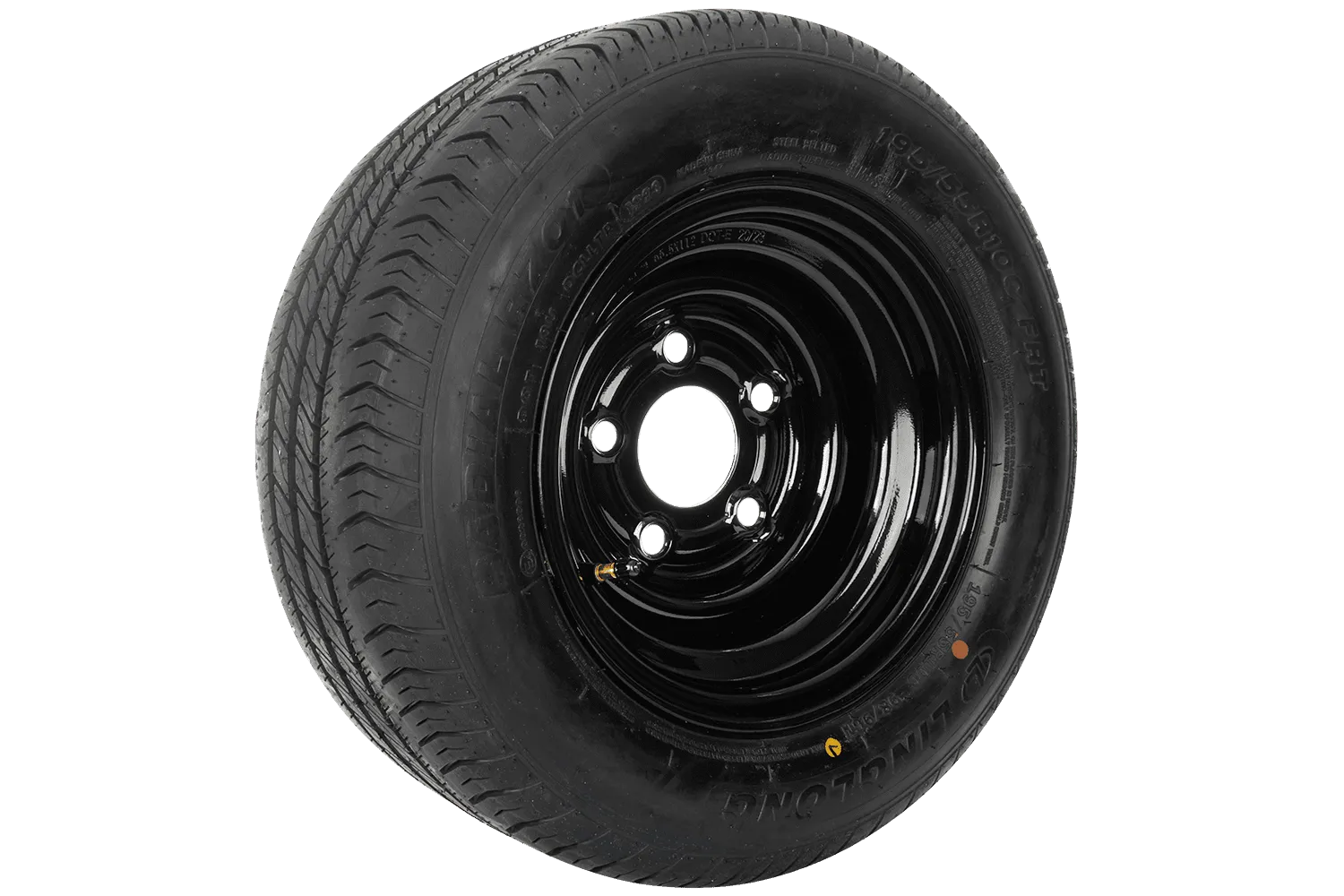 RUEDA REFORZADA PARA REMOLQUE LINGLONG TIRE 195/55 R10C 98/96N UNITRAILER RIM NEGRO 6JX10"H2 5X112 ET:4