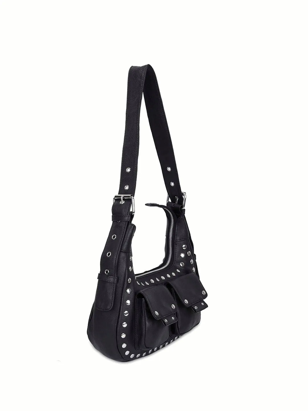 Sally Small Rivet Smooth black