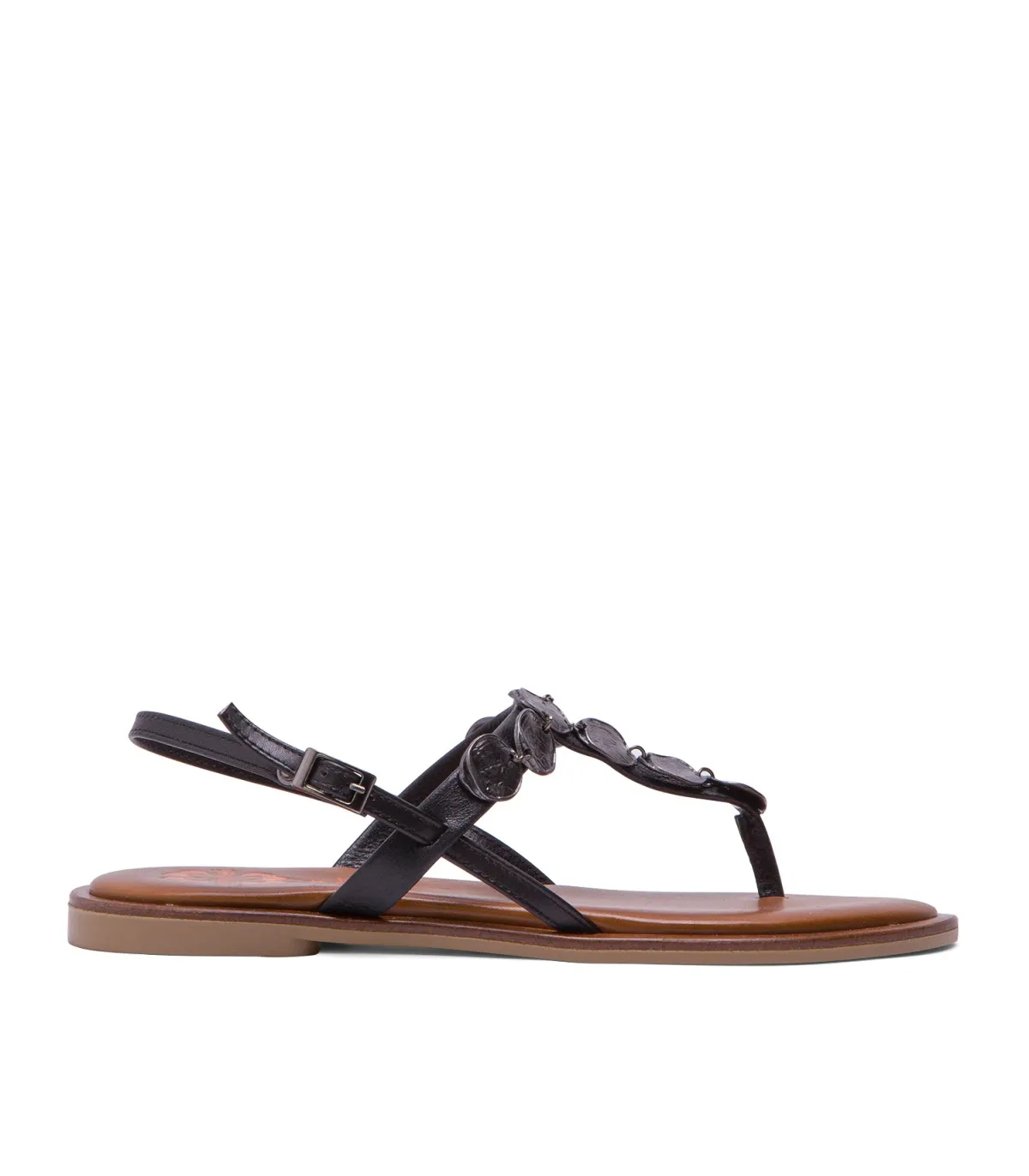SANDALIA PLANA PIEL NEGRO ANTONELLA