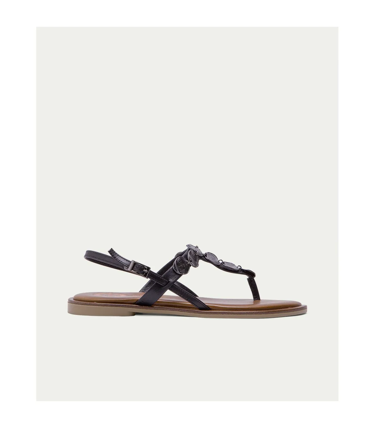 SANDALIA PLANA PIEL NEGRO ANTONELLA