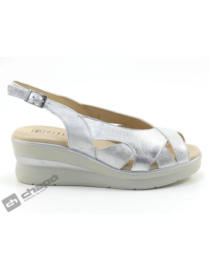 Sandalia Plata Pitillos 5613