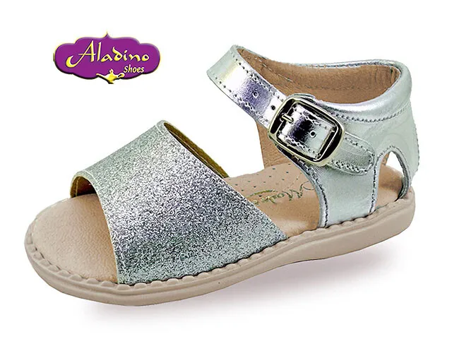 Sandalias Bebe Niña Piel Plata Aladino
