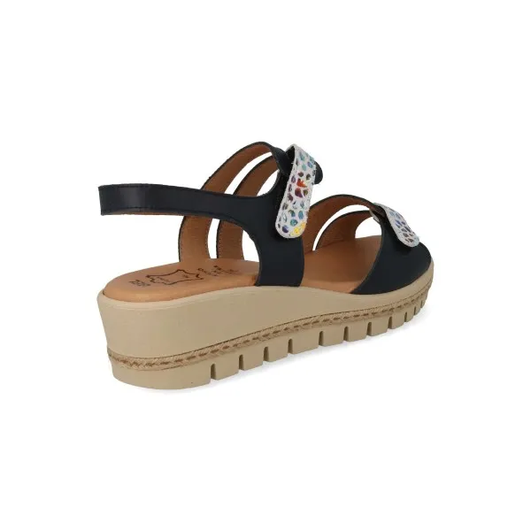 SANDALIAS CUÑA MUJER MOD. GARNET MARINO