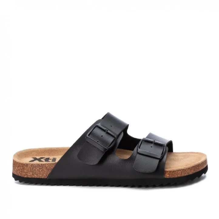Sandalias Xti negras con doble hebilla y estilo bio