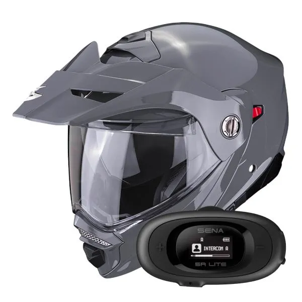 SCORPION ADX2 GREY CEMENT + KIT BLUETOOTH 5R LITE 